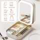thumbnail image 3 of Bolsa de maquillaje con espejo LED, bolsa de maquillaje de viaje con espejo, organizador de cosméticos portátil, caja de almacenamiento de maquillaje con 3 niveles de brillo ajustables para mujeres, 3 of 5