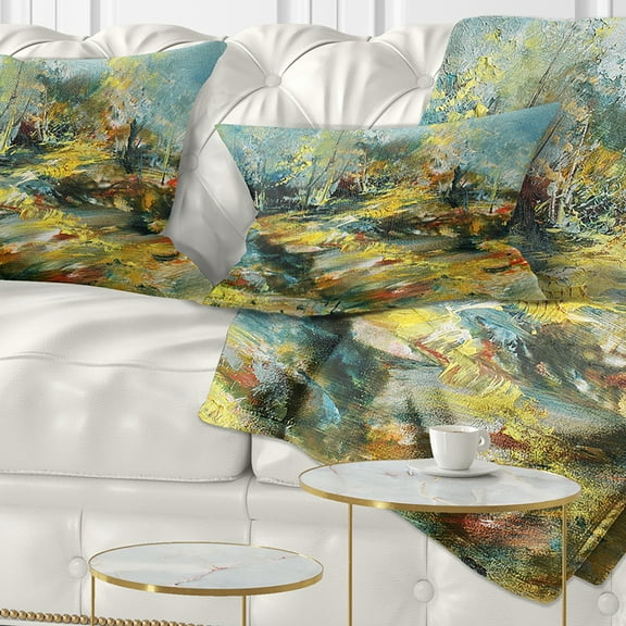 Designart Abstract Landscape - Abstract Throw Pillow - 12x20