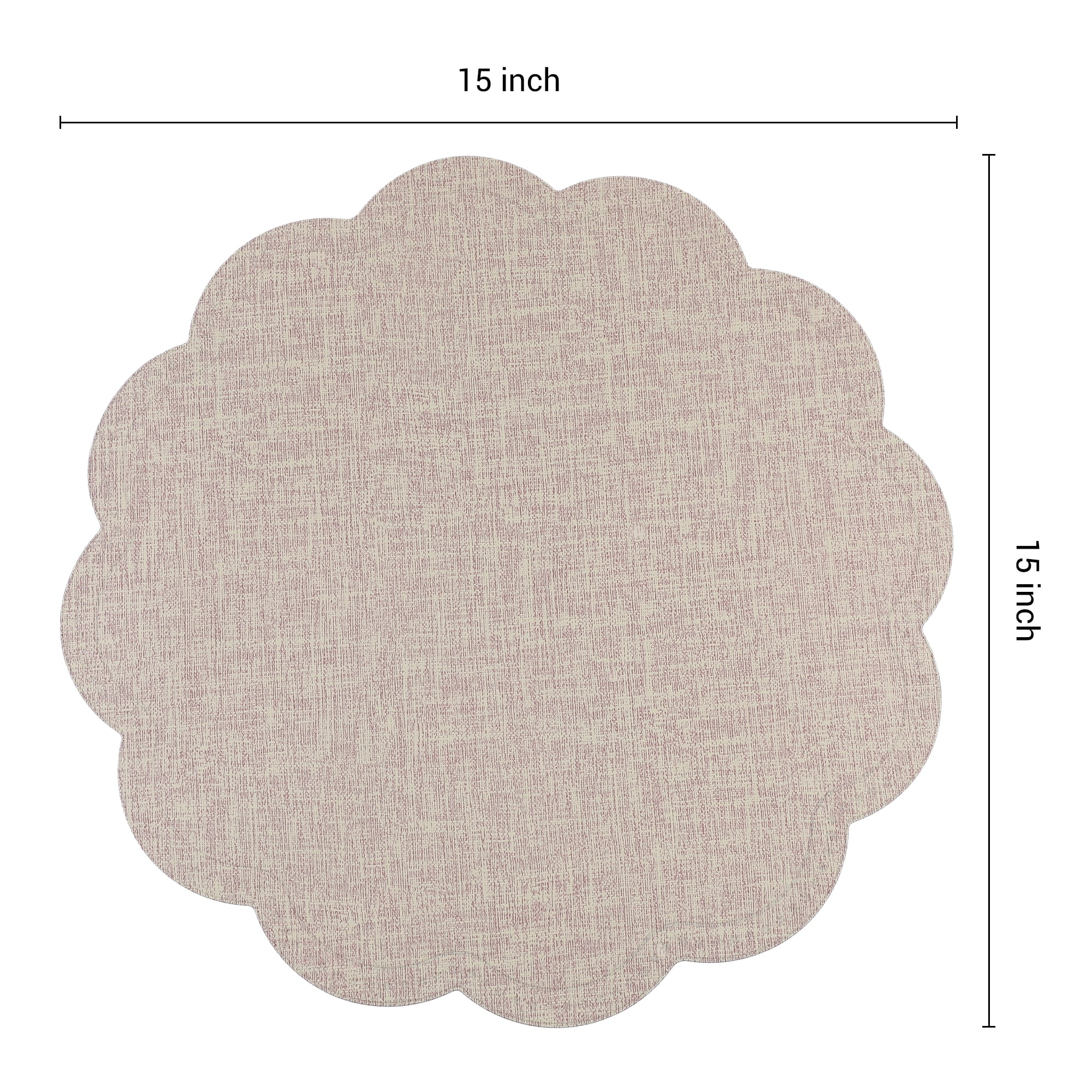 Unique Bargains Set of 6 Flower Placemats for Kitchen Beige 15*15in