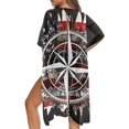 thumbnail image 5 of HELLHERO Polyester Long Kimono Swimsuit Cover Up for Party Breathable Lightweight Compass Rose, 5 of 6