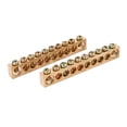 thumbnail image 1 of Unique Bargains 10 Holes Electric Distribution Cabinet Wire Terminal Ground Copper Bar 2pcs, 1 of 3