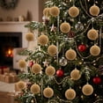 thumbnail image 4 of Christmas Ball Ornament 3.1 Inch Flocked Velvet Shatterproof Christmas Tree Decor Hanging Bauble Sold Individually Holiday Home, 4 of 6