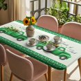 thumbnail image 3 of Saint Patrick's Day Table Cloths for 4 Foot Rectangle Tables, Luck Leaves Car Green Buffalo Plaid Patio Waterproof Elastic Fitted Tablecloths, Washable Rectangular Table Cover for Camping, 3 of 8