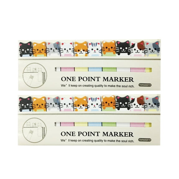 Wrapables® Bookmark Flag Tab Sticky Notes, Kitties (Set of 2)