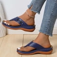thumbnail image 5 of Zanvin Womens Sandals Clearance Women's Orthopedic Sandals Wedge Flip-flops Outer Beach Sandals Comfortable Shoes With Ergonomic Soles, Blue, 42, 5 of 7