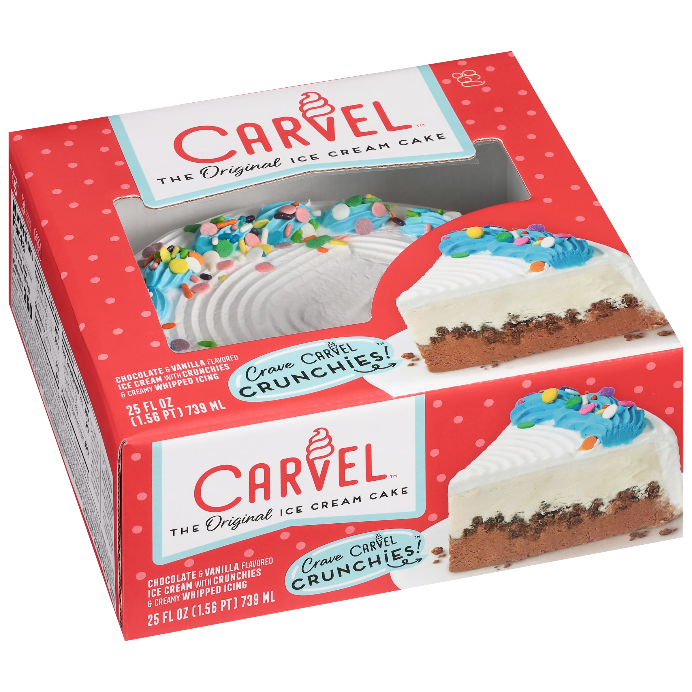 Carvel Mini Ice Cream Cake, Chocolate & Vanilla with Crunchies, 25 fl oz (Frozen Cakes)