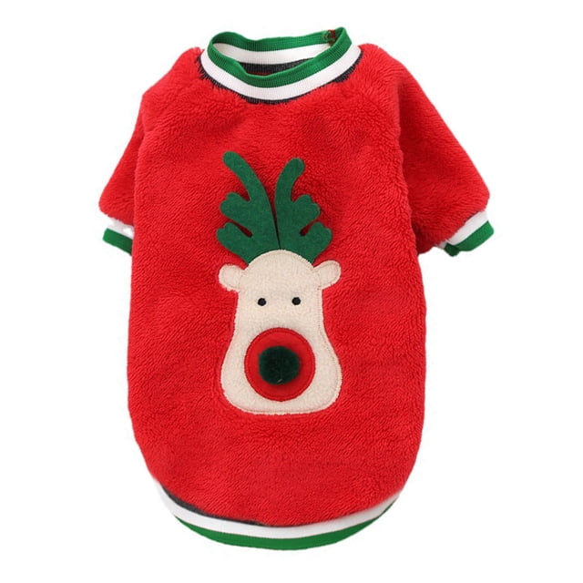 Ropa navideña para mascotas Suéter de plumón coral para perros Ropa cálida y cómoda para mascotas en invierno