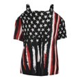 thumbnail image 5 of Tops Para Mujer Blusas Casuales Elegantes Camisas Día de La Independencia Erógeno de Moda Correa de Cuello Redondo Camiseta de Un Hombro Blusa Estampada Odeerbi ODB156149, 5 of 5