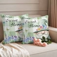 thumbnail image 2 of Green Gnomes Outdoor Waterproof Pillow Covers, Spring Botanical Flowers Buffalo Plaid Decorative Square Throw Pillowcase Sofa Cushion Sham for Patio/Couch/Chair, 24"x24" 2 Pack, 2 of 8