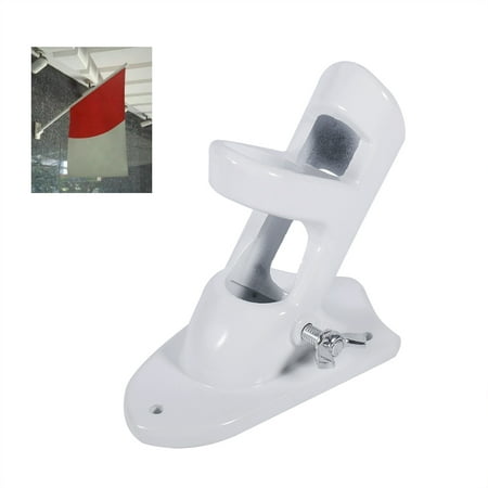 - WALFRONT 2 Angle Aluminium Alloy Flag Pole Holder Mounting Wall Mount Flagpole Windsock Bracket White, Windsock base, Wall Mounted Flag Holder