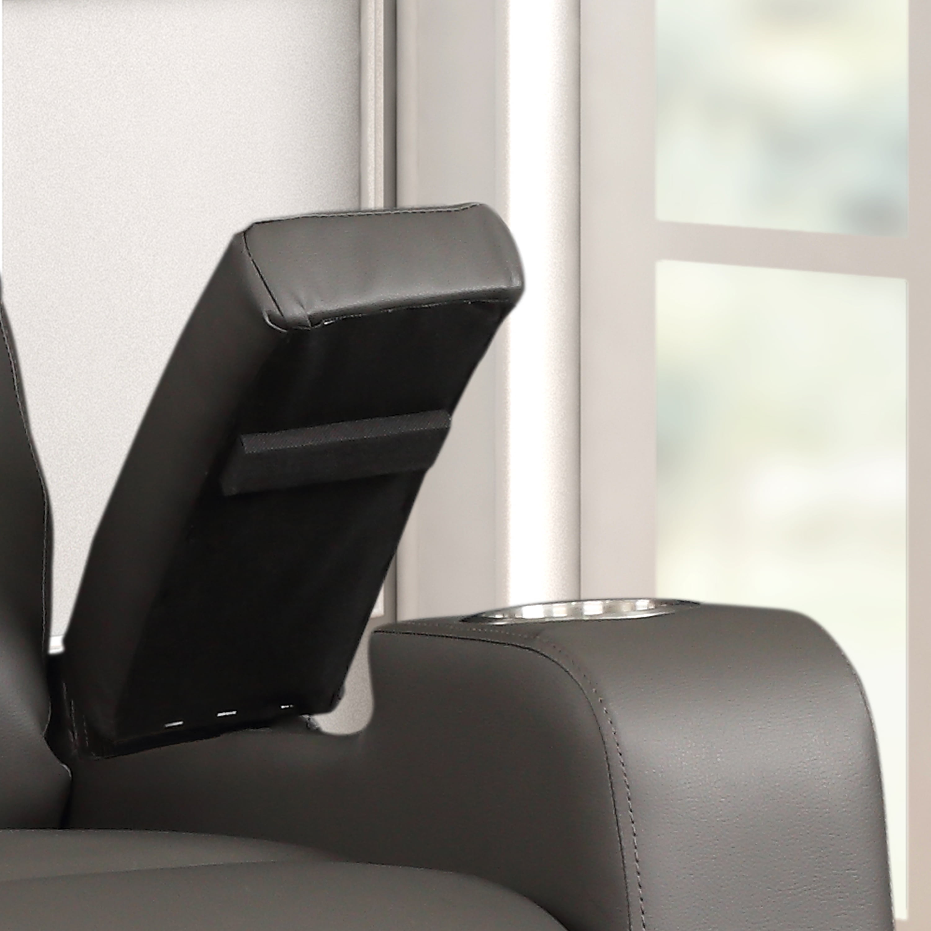 Modern Terry Collection, Upholstered Faux Leather with Electric Power Recliner Chair, Grey