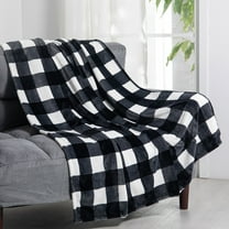 SHENGXINY Weighted Throw Blanket,Checkered Double Sided Fleece Plaid Blanket.Printed Flannel Sofa Blanket,Office Heavy Blanket Gift Blanket,Home Decor Black 51.18x59.05in