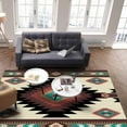 thumbnail image 4 of Boho Area Rug 2'7''x5', Southwestern Native Geometric Boho Brown Washable Area Rugs Non Shedding Floor Carpet Rubber Backing Non-Slip Indoor Mats for Living Room Bedroom Kitchen, 4 of 8