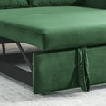 thumbnail image 5 of 3 in 1 Convertible Sleeper Sofa Bed, 55" Modern Convertible Sofa Bed with 2 Detachable Arm Pockets,Velvet Pull Out Couch with Pull Out Bed for Living Room Furniture,Green, 5 of 8