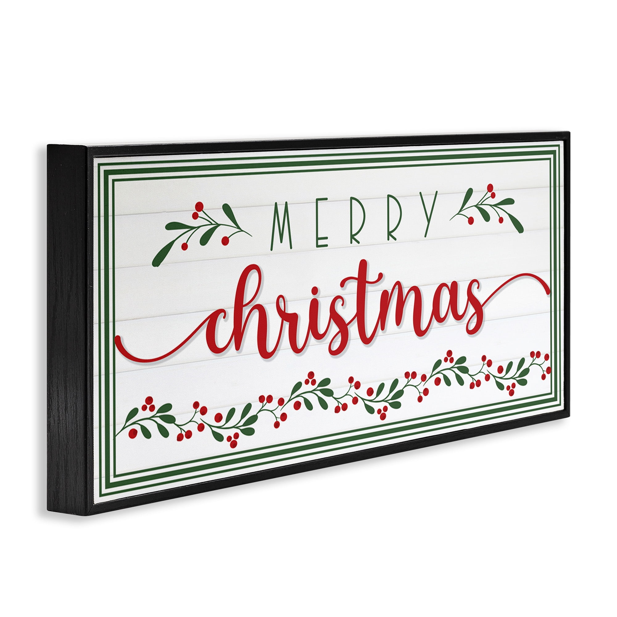 Stupell Industries Festive Christmas Phrase Holiday Painting Black Framed Art Print Wall Art, 24 x 10