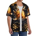 thumbnail image 2 of Susaid Golden Koi And Treasure Print Men's Polo Shirts Button Down Short Sleeve Casual Summer Beach Vintage Shirts for Men-3X-Large, 2 of 5