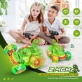 thumbnail image 3 of Juguetes para niños de 3 a 10 años, coches de control remoto, coches RC, coches de dinosaurio con rotación de 360°, coches RC Dino con luz en las ruedas, camión RC acrobático rápido de 2,4 Ghz, juguet, 3 of 5