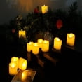 thumbnail image 4 of MesaSe Flameless LED Battery Tealight Candles with Timer Realistic Flickering Battery Operated Tea Light Candles Size-1.5”(D)x1.5”(H) with Long Lasting Batteries Included 12-Pack, 4 of 5