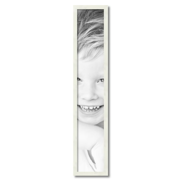 ArtToFrames 7" x 40" White Picture Frame, 7x40 inch White Wood Poster Frame (WOM-5140)