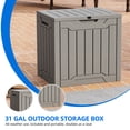 thumbnail image 4 of Dextrus Outdoor Lockable 31 Gallon Resin Deck Box with Lockable Lid & Side Handles, Light Brown, 4 of 6