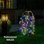 Iumwxz solar lights outdoor Ground Mounted Solar Light 100 LED Firecracker Light Courtyard Garden Decoration garden lights patio lights Plastic Online Shopping