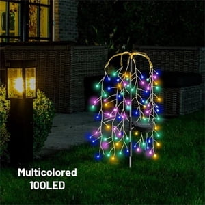 Iumwxz solar lights outdoor Ground Mounted Solar Light 100 LED Firecracker Light Courtyard Garden Decoration garden lights patio lights Plastic Online Shopping
