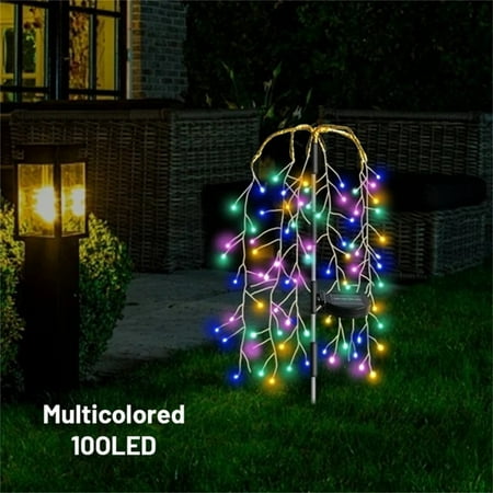 

asjyhkr Ground Mounted Solar Light 100 LED Firecracker Light Courtyard Garden Decoration
