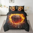thumbnail image 2 of Erosebridal Basketball Sport Bedding Sets Full Size, Geometric Honeycomb Comforter Sets with Sheets, Teenager Reversible Bedding Full Size, Breathable Room Decoration, 7pcs, 2 of 6