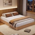 thumbnail image 4 of King Size Wood Bed Frame, Wooden Platform Bed with Fluted Design, Bed Frame with Study Support, Easy Assembly, No Box Spring Needed, Walnut, 4 of 6