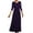 Purple, variant on Maxi Velvet Dress for Women 3/4 Sleeve Long Flowy A-Line Deesses Elegant Casual Solid Color Fall Winter Party Dress