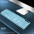 thumbnail image 3 of USB Wired Gaming Keyboard 104 Keys Backlit Ergonomic Foldable Feet Suspended Concave Arc Round Keycaps Multimedia Keys Compatible with Laptop Desktop AIO for  XP Linux OS X, 3 of 7