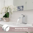 thumbnail image 6 of Wowow Waterfall Bathroom Faucet Brushed Nickel Faucet for Bathroom Sink Single Handle Mixer Tap Lavatory Vanity Faucet with Deck Plate and Pop Up Drain, 1 or 3 Hole, 6 of 7