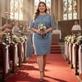 thumbnail image 3 of Agnes Orinda Women's Plus Size Formal Dresses Sleeveless with Lace Overlay Bodycon Party Pencil Dress 2X Gray Blue, 3 of 8
