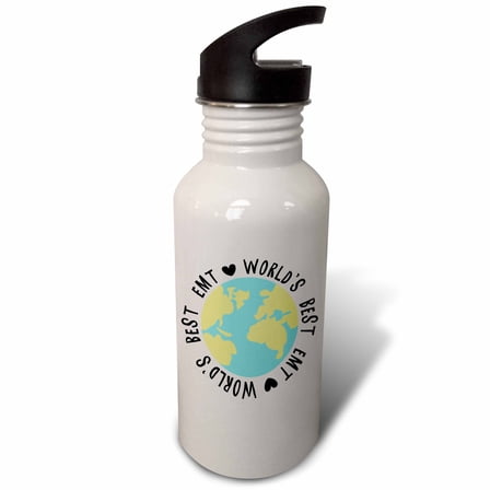 Worlds Best EMT - Emergency Medical Technician Flip Straw 21oz Water Bottle wb-335165-2