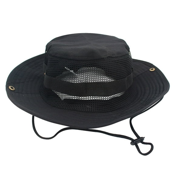 Uqiangy Sombreros Para El Sol De Hombres Mens Straw Sun Hat Packable Sun Hat Bucket Hats for Men Straw Hats for Men Sun Protection Bucket Hat Beach Hats for Men Black2