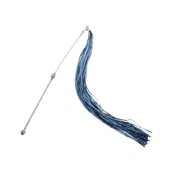 unbranded  Cat Plaything Pet Teasing Stick Chew Toy Automatic Coil Blue