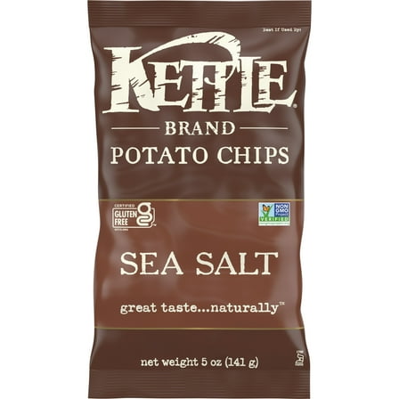 Kettle Brand Potato Chips, Sea Salt Kettle Chips, 5 oz