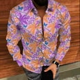 thumbnail image 3 of Yusimy Men's Long Sleeve Hawaiian Shirt Collared Shirt Button-Down Shirt Vacation Shirt Print Long Sleeve Tropical Vacation Style, 3 of 7