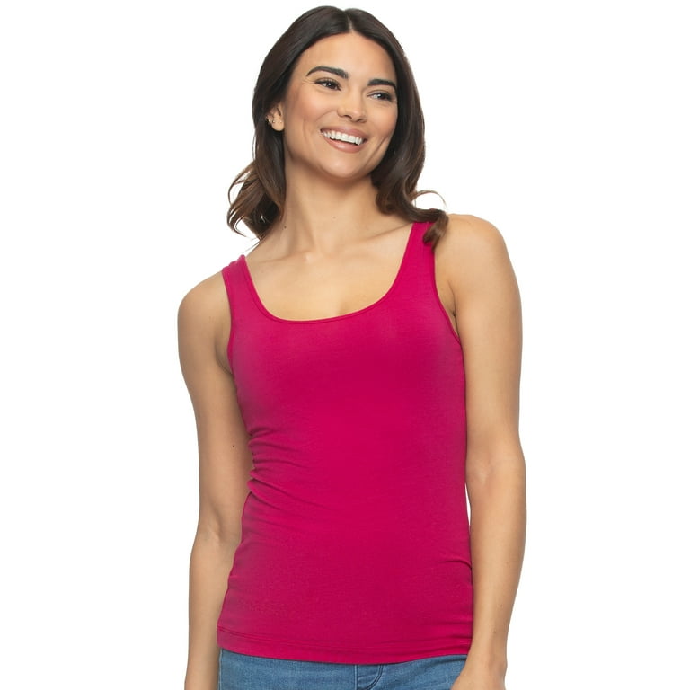 Felina Reversible Cotton Women's Tank Top  4-Pack (Spring Tulips, Small) 