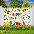 thumbnail image 7 of Colorful Music Themed Happy Birthday Banner Background Party Supplies Photography Props Decorations for Birthday Party Kids Celebration Event Photo Booth Decor, 7 of 7