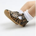 thumbnail image 4 of Styles I Love Infant Baby Girls Soft Leather Scalloped Trim T-Strap Mary Jane Shoes Anti-Slip Rubber Sole Crib Shoes (Leopard, 6-12 Months), 4 of 6