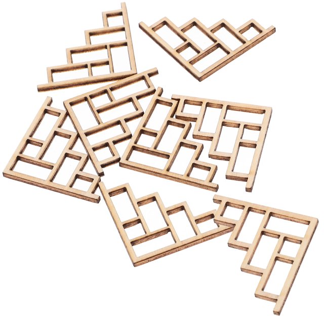 IFANLANDOR 8PCS Wood Flower Pattern Corner Applique for DIY Architectural Model and Cabinet Attachment