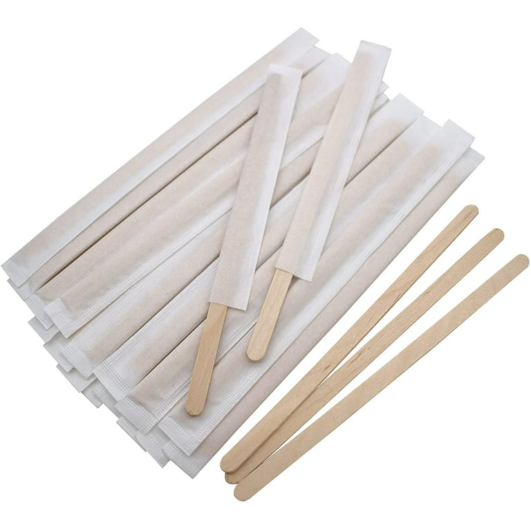 Choice 5 1/2 Eco-Friendly Wrapped Wooden Coffee / Drink Stirrer - 1000/Pack
