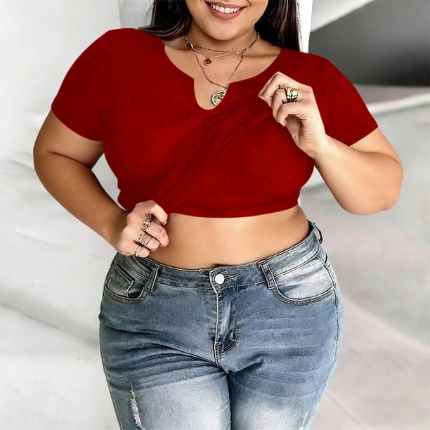 TaTaai Women's Casual Built-in Pad Tee Plus Size Short Sleeve Round Neck with Removable Bra Pads Solid Color Stretchy Comfy Spring Summer Daily Lounge Wear Gift