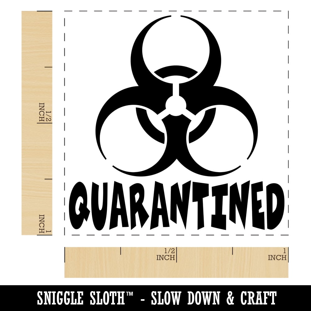 Quarantined Biohazard Symbol Self-Inking Rubber Stamp Ink Stamper - Fuchsia Ink - Small 1 Inch