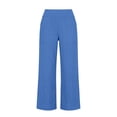 thumbnail image 4 of SONXAHE Solid Linen Capri Pants Womens Relaxed Cropped Fit Casual Summer Everyday Bottoms, 4 of 5