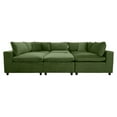 thumbnail image 6 of Fremont Mid Century Modern Modular Olive Green Velvet Comfy Sectional Couch, 6 of 6