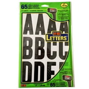 Hy-Ko MM-4L 3" Vinyl Letter Set, 57-Piece, Black Characters on White Background