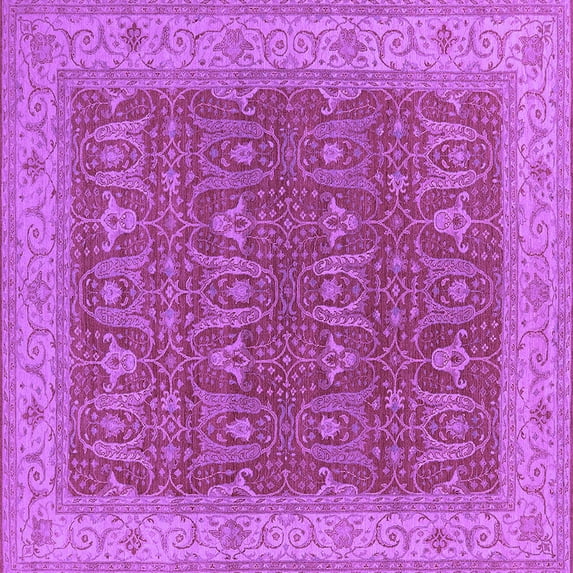 Ahgly Company Indoor Square Oriental Purple Industrial Area Rugs, 7' Square