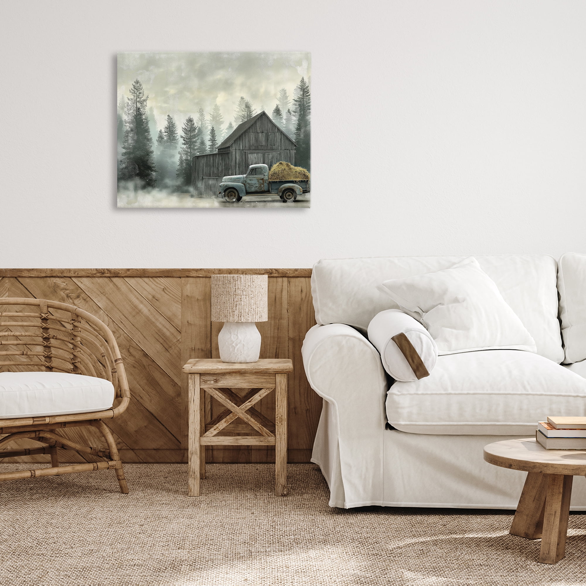 Stupell Industries Vintage Pickup at Misty Barn Canvas Wall Art, design by Imagine It Images